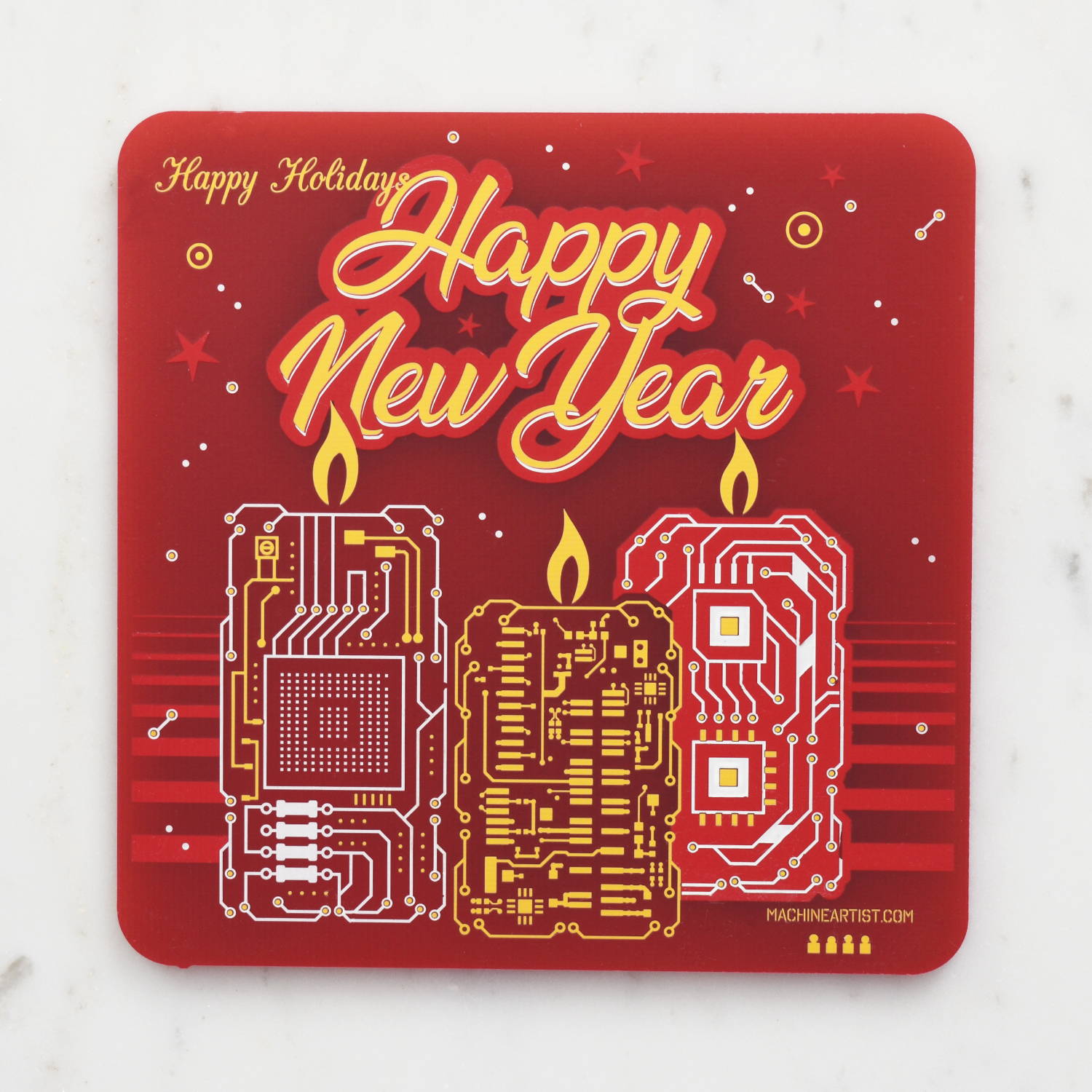 PCB Coasters Christmas